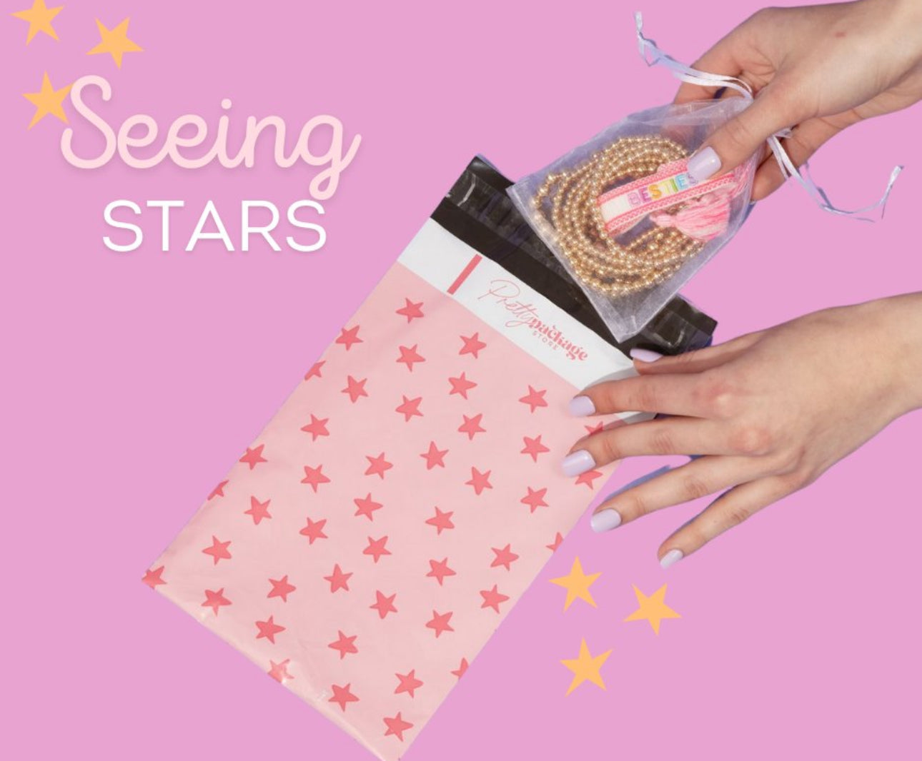 Pretty Package Store Designer Poly Mailers Variety Pack - 35 Mailers in Various Sizes & Styles, Shipping Bags, Cute Packaging