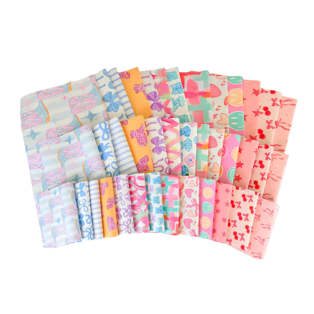 Pretty Package Store Poly Mailer Variety Pack, Assorted Sizes & Styles, Heavy Duty, Waterproof, Self Seal, Tear Resistant, Designer Shipping Bags for Small Business Packaging