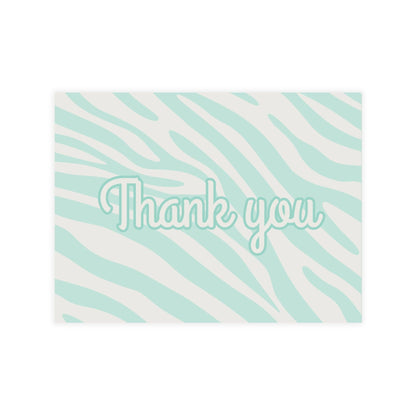 Mint Zebra Thank You Cards Package Inserts