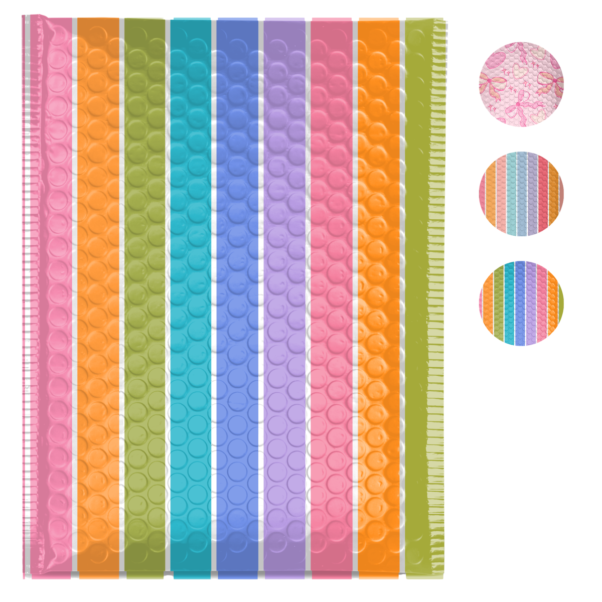 Pretty Package Store Bubble Mailers, Various Sizes, Heavy Duty, Waterproof, Self Seal, Tear Resistant, Designer Bubble Mailing Envelopes