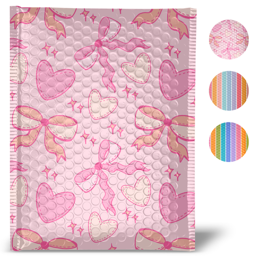 Pretty Package Store Bubble Mailers, Various Sizes, Heavy Duty, Waterproof, Self Seal, Tear Resistant, Designer Bubble Mailing Envelopes