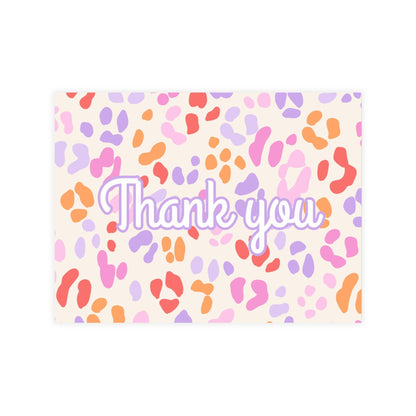 Preppy Leopard Thank You Cards Package Inserts
