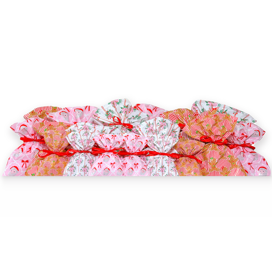 Pretty Package Store Gift Bag Variety Pack Heavy Duty Waterproof Designer Gift Bags with Ribbon Closure for Small Business Packaging Boutique Gift Wrapping Assorted Sizes & Prints