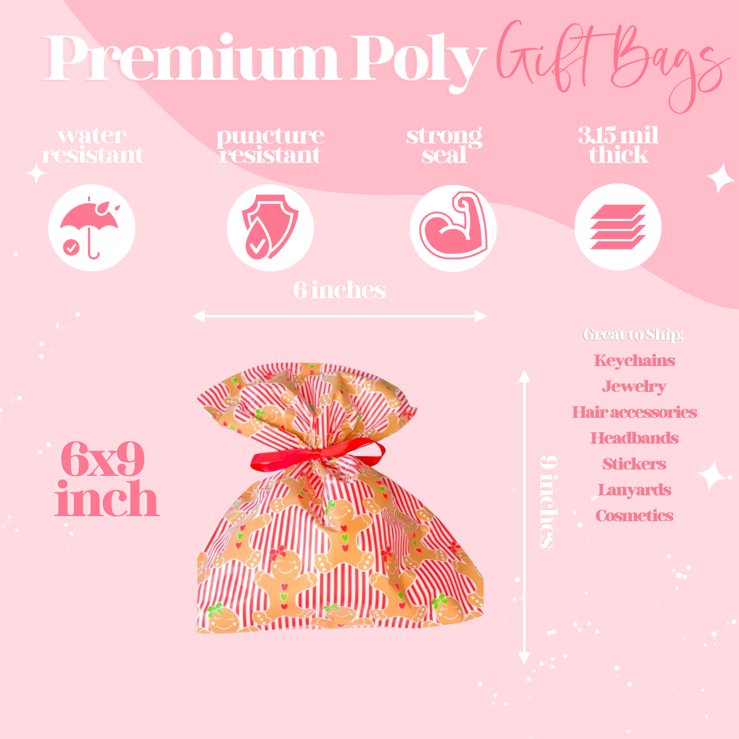 Pretty Package Store Christmas Gift Bag Variety Pack 18 Piece Heavy Duty Waterproof Designer Gift Bags with Ribbon Closure for Small Business Holiday Packaging Boutique Gift Wrapping Assorted Sizes & Prints