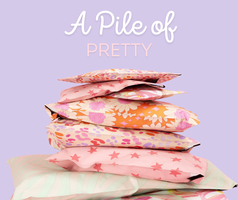 Pretty Package Store Designer Poly Mailers Variety Pack - 35 Mailers in Various Sizes & Styles, Shipping Bags, Cute Packaging